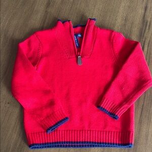 Janie and Jack Red and Blue Zip Up Sweater